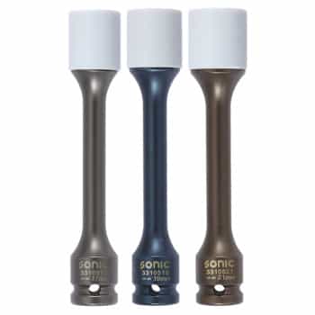 Wheel nut socket set 1/2", strength, extra long 3-pcs. 17mm 19mm 21mm