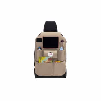 Universal Car Seat Organizer - Beige PVC Leather