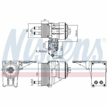 Oil cooler, engine oil 91328 Nissens