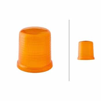 Lens, rotating beacon