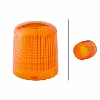 Lens, rotating beacon