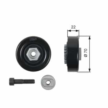 Tensioner Pulley, v-ribbed belt DriveAlign® T36408 Gates
