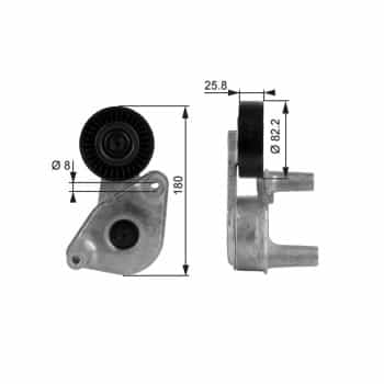 Tensioner Pulley, v-ribbed belt DriveAlign® T38149 Gates