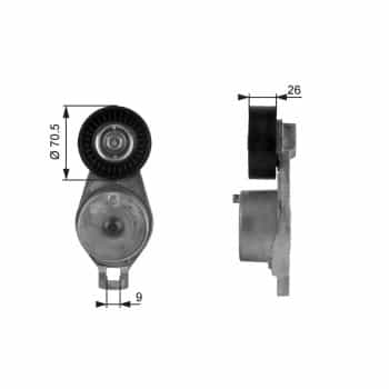 Tensioner Pulley, v-ribbed belt DriveAlign® T38185 Gates