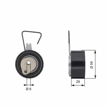 Tensioner, timing belt T43141 Gates
