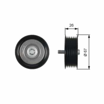 Deflection/Guide Pulley, v-ribbed belt DriveAlign® T36438 Gates