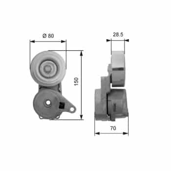 Tensioner Pulley, v-ribbed belt DriveAlign® T38413 Gates