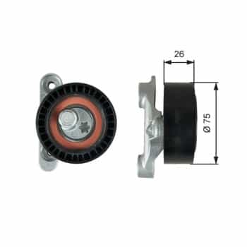 Tensioner Pulley, v-ribbed belt DriveAlign® T39345 Gates
