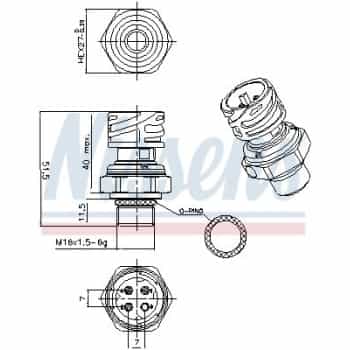 Pressure switch, air conditioning
