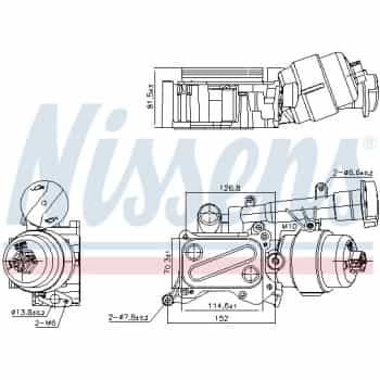 Oil cooler, engine oil 91346 Nissens