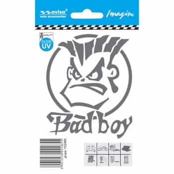 Car Tattoo Sticker BAD BOY silver - 8.1x9.8c