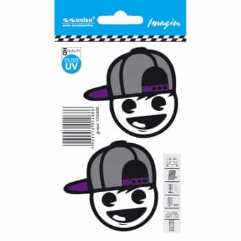 Car Tattoo Sticker Boy in baseball cap 2pcs - 6.4x6.1cm