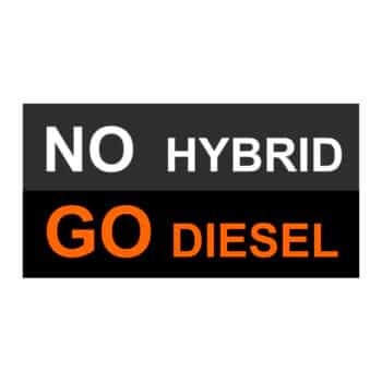 Car Tattoo Sticker 'NO HYBRID GO DIESEL' - 11x5.6cm