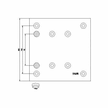 Brake lining set, drum brake