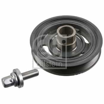 Crankshaft pulley set, with screw and sealing ring