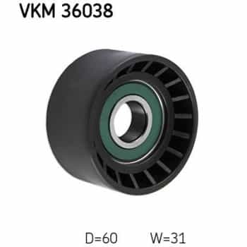 Deflection/Guide Pulley, v-ribbed belt VKM 36038 SKF