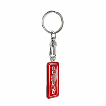 Stainless steel keyring - 'Quattro' Red