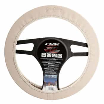 Simoni Racing Steering Wheel Cover 565 - 37-39cm - Beige Artificial Leather