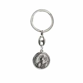 Stainless steel key ring - 'St.Christopher' & 'John Paul II' (Silver colored)