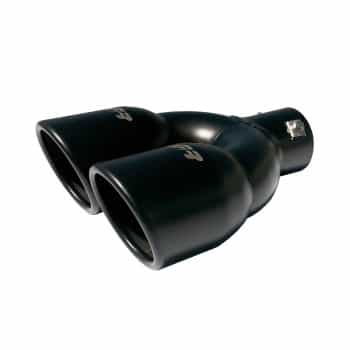 Simoni Racing Exhaust Tip Double Round Stainless Steel - Black - Ø90xL240mm - Mounting ->34-57mm