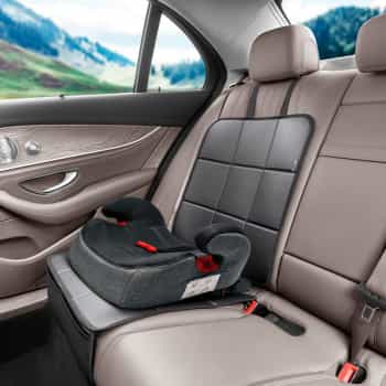 Universal Backseat Protector for a Highchair in Black Leather - 1 piece