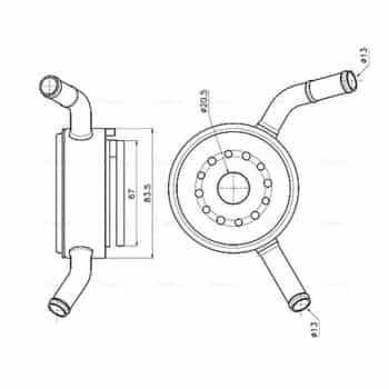Oil cooler, engine oil