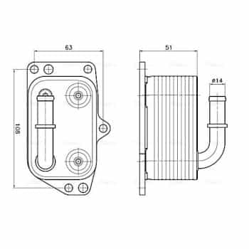 Oil cooler, engine oil