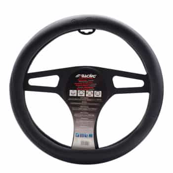 Simoni Racing Steering Wheel Cover Easy Black - 37-39cm - Black Eco-Leather