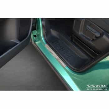 Stainless steel door sills suitable for Volkswagen ID.Buzz 2022 - - 'Lines' - 2-piece