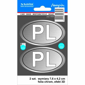 AutoTattoo Sticker PL 3D Chrome -7,6 x 4,2 cm