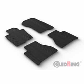 Rubber mats suitable for Mercedes X-Class (W470) 2017-2020 (T profile 4-piece + mounting clips)