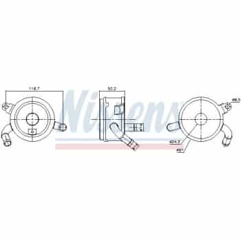 Oil cooler, engine oil 91365 Nissens