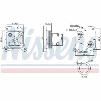 Oil cooler, engine oil 91438 Nissens