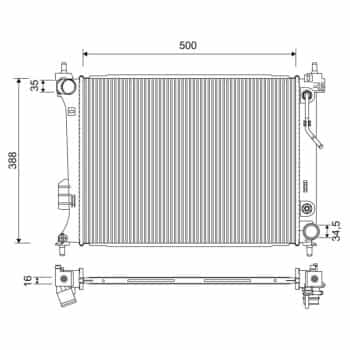 Radiator, engine cooling 701254 Valeo