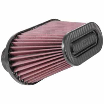 K&N Universal filter - carbon fiber - 2x connection 76mm, 254mm x 130mm bottom, 162mm x 80mm top, 14