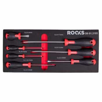 Rooks Slotted screwdriver set, 7 pieces