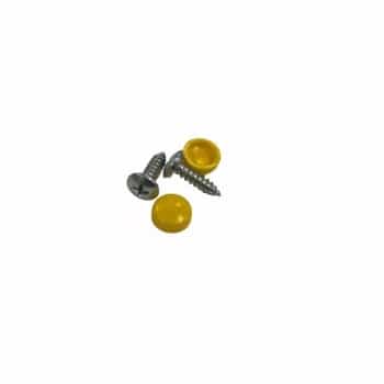 License plate screw with yellow cap 2 sets