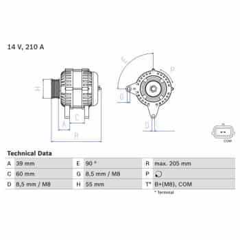 Alternator 0 986 083 730 Bosch