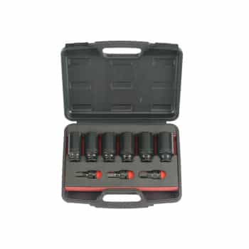 Power socket and bit set 1/2" 9 pieces
