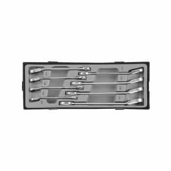 Open-end ratchet wrench set reversible SAE 8 pieces