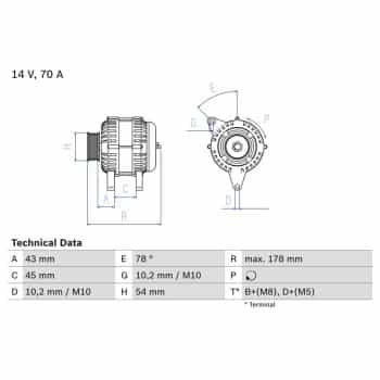 Alternator 0 986 042 071 Bosch