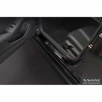 Black Stainless Steel Door Sill Moldings Fits Honda Civic XI 2022- 'Lines' - 4-Piece