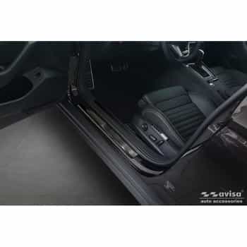 Black Stainless Steel Door Sill Moldings Suitable for Volkswagen Passat 3G Sedan/Variant 2014-2023 - 'Lines' - 4