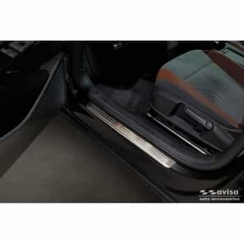 Stainless steel door sill moldings suitable for Volkswagen ID.4 2020 - 'Lines' - 4-piece