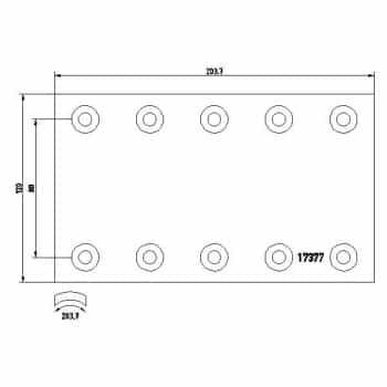 Brake lining set, drum brake
