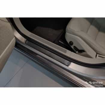 Black Stainless Steel Door Sill Moldings Suitable for Volvo V90 & V90 Cross Country 2016- - 'Lines' - 4-piec