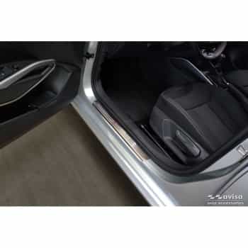 Stainless steel door sill moldings suitable for Skoda Fabia IV Hatchback 2021- 'Lines' - 4-piece