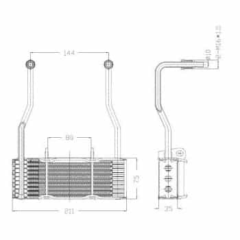 Oil cooler, engine oil