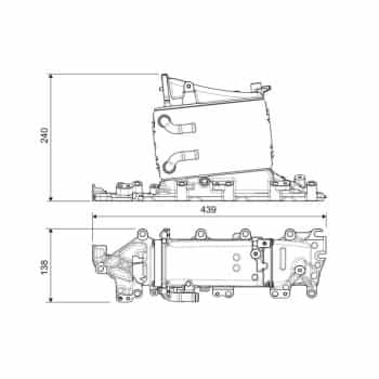 Intercooler, charge air cooler 822935 Valeo