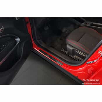 Black stainless steel door sill moldings suitable for Fiat 600(e) (365_) 2023- - 'Lines' - 4-piece